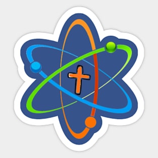 Physics Symbol, Atom Symbol, with Cross Sticker